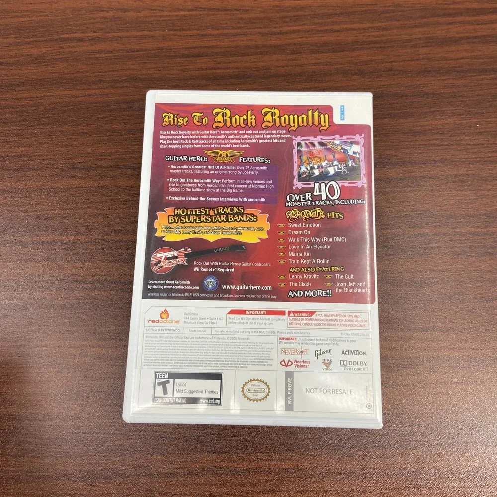 Guitar Hero Aerosmith (Nintendo Wii, 2008) Rhythm Game Activision - CIB